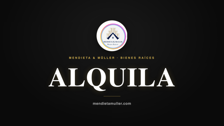 Logo de Mendieta Müller Inmobiliaria con el texto Alquila